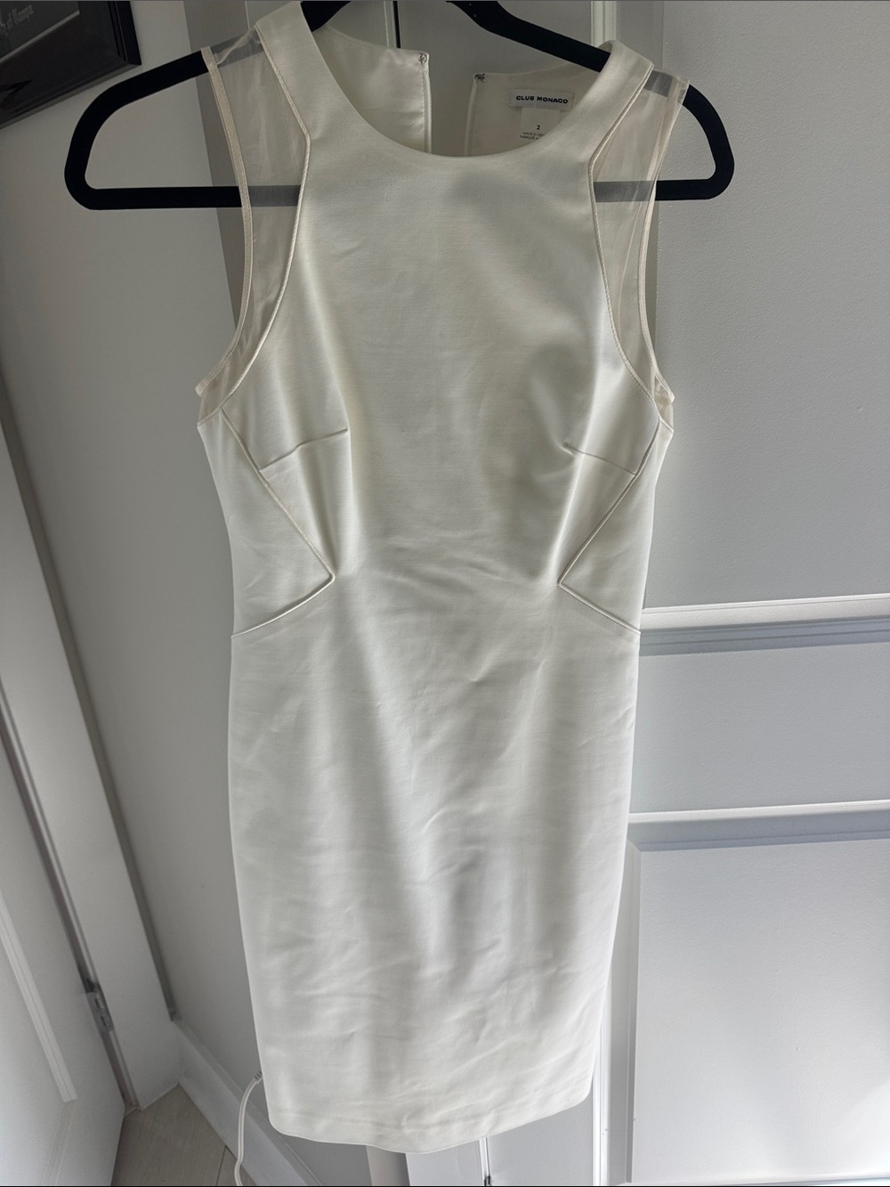 Club Monaco Cream Sleeveless Sheath Dress